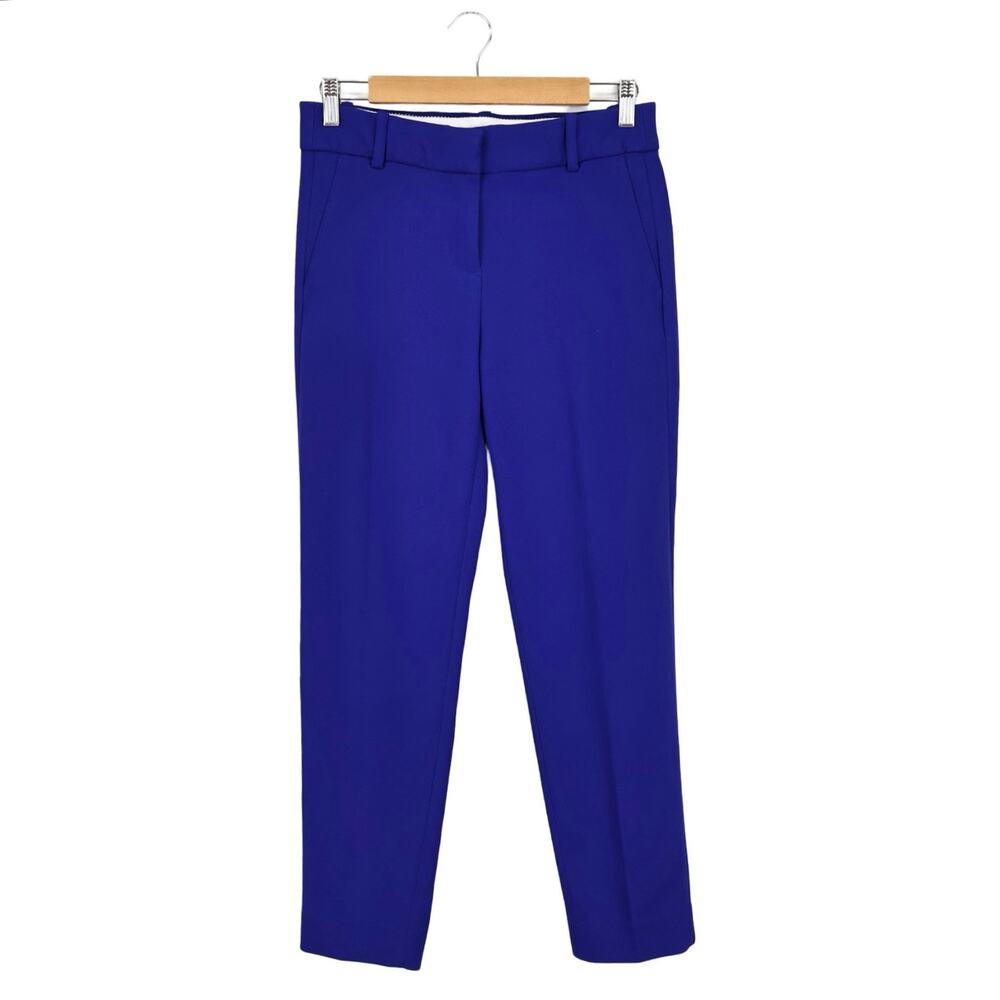 J.Crew Mid-Rise Tapered Leg Stretch Career Dress Pant In Royal Blue Size 4